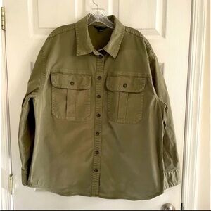 Banana Republic Green Utility Button Down Shirt